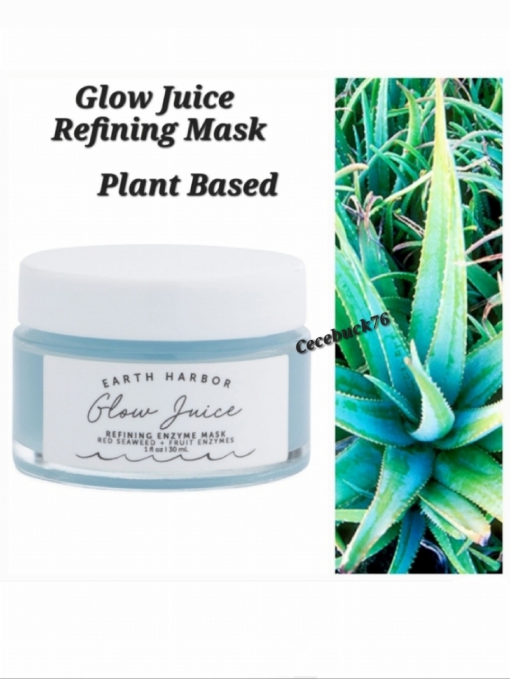 🌺 Earth Harbor GLOW JUICE Refining Enzyme Mask Plant Based Skincare